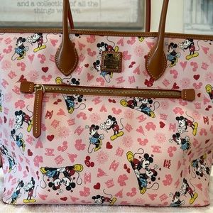 Disney X Dooney and Bourke Pink Mickey and Minnie Love Tote Bag